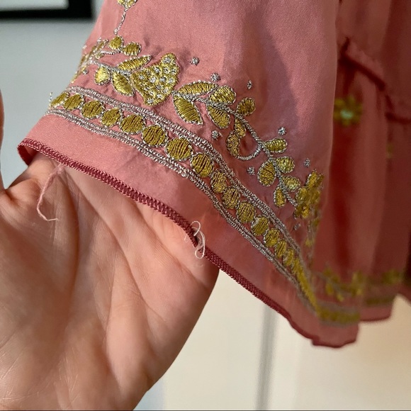 Vintage Y2K Silk Rangoon Skirt with Gold Details - Picture 9 of 11